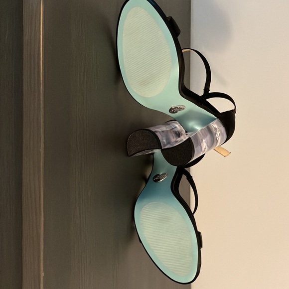 Betsey Johnson Black Sandals with Lucite Heel - Picture 6 of 9